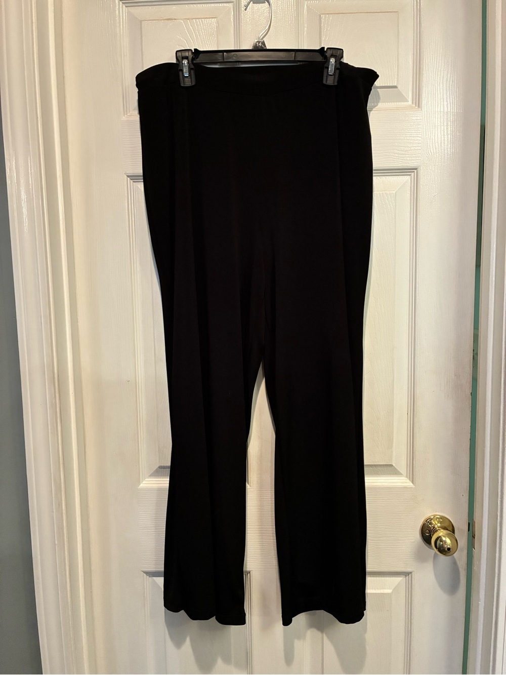 George Black Wide-Leg Pull-On Pants